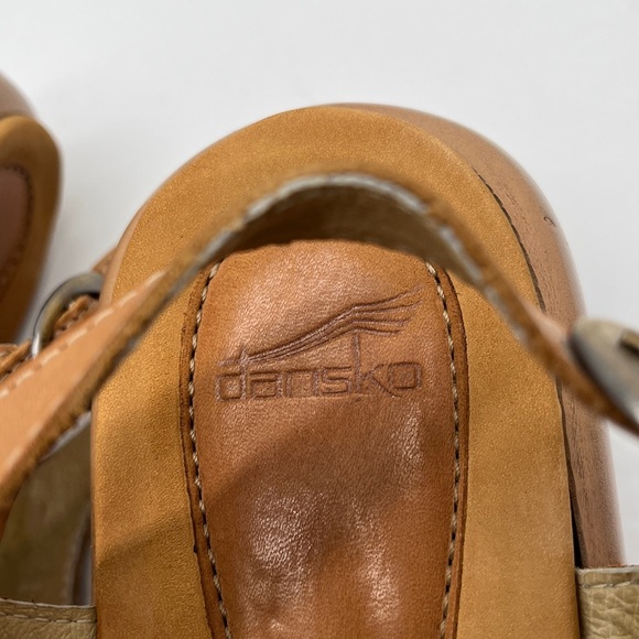 Dansko Lolita Leather Strappy Sandals Women’s US 9.5-10 /40 Tan Chunky Comfort - Picture 3 of 15